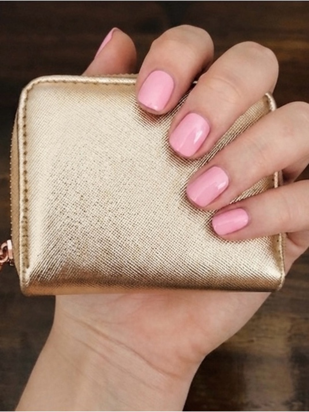 COIN PURSE GOLD/ROSE ZIPPER COIN PURSE
